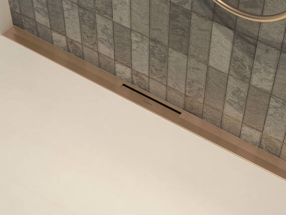 RainDrain Flex installed flush with the wall.