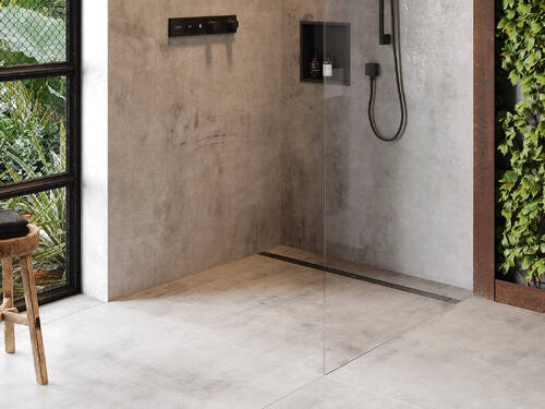 Un bagno perfettamente coordinato con RainDrain Match Plus.