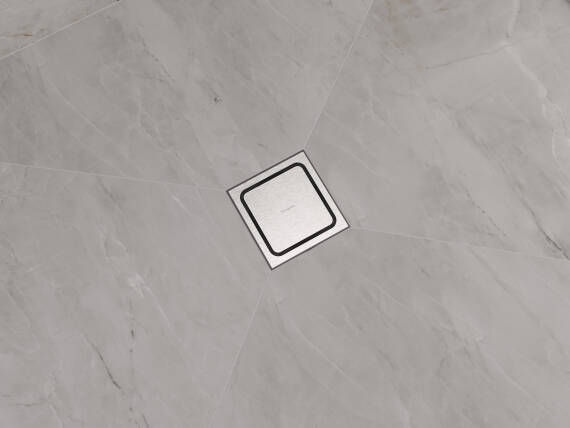 RainDrain Spot in Edelstahl gebürstet.