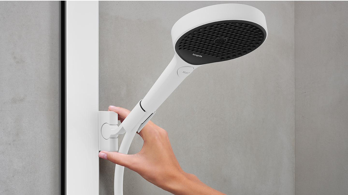 Hansgrohe Rainfinity Handbrause 26864821 – 3 Sprühstrahlen, Gebürstetes Nickel, 12,7 Cm, Mit QuickClean