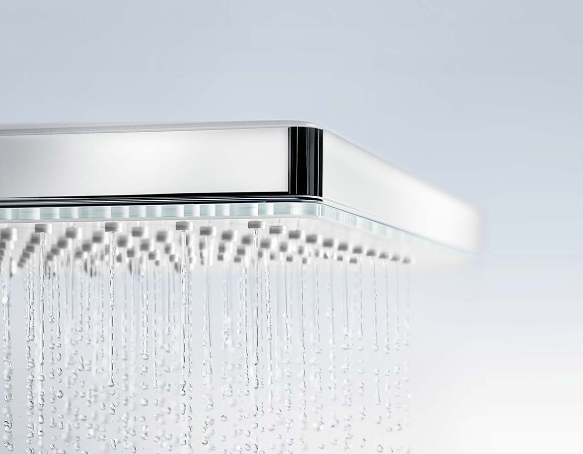 Rainfall Ceiling Overhead Water Super Thin Top Shower Head Spout Cabin+LED Light 