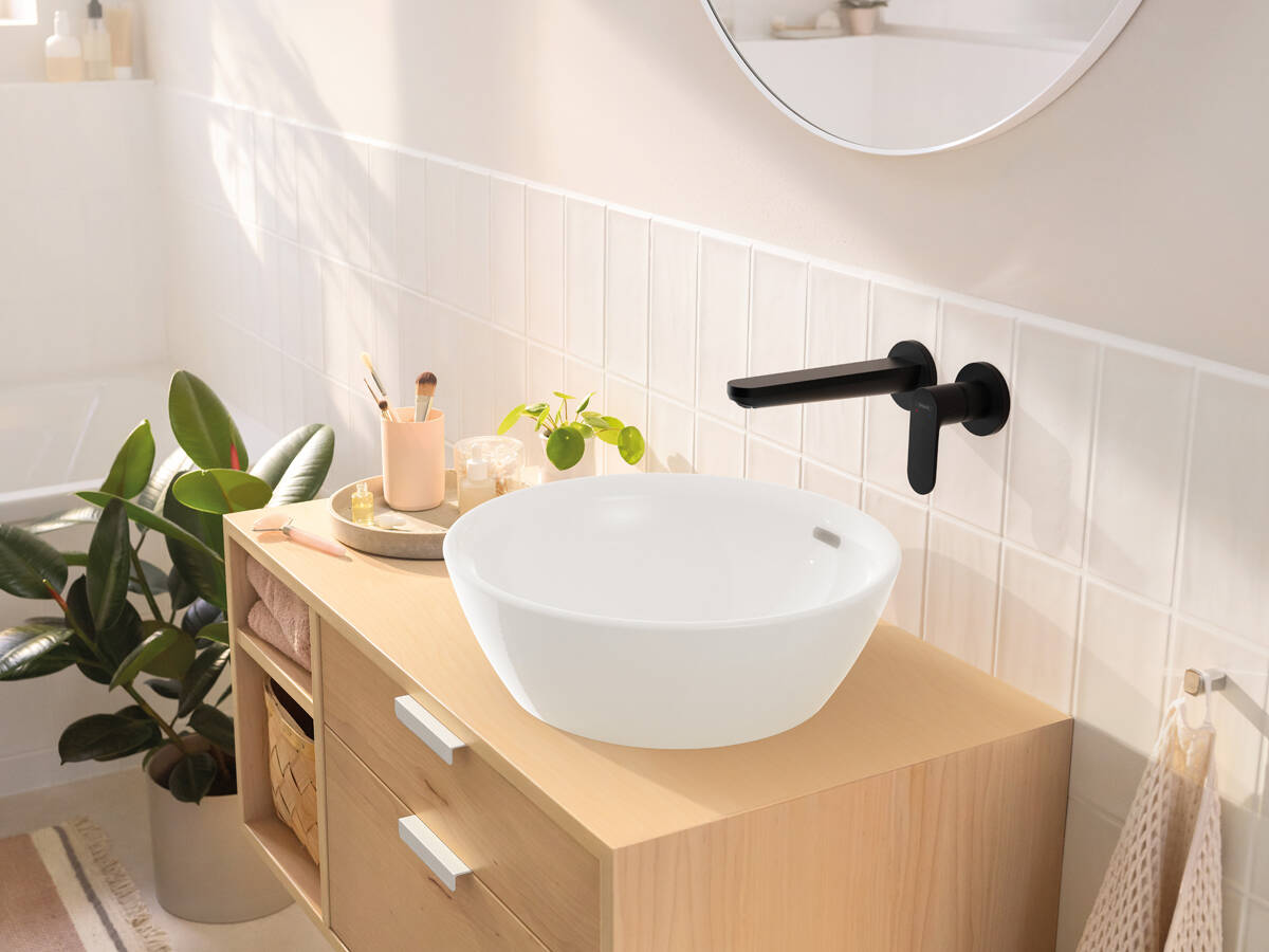 Mitigeur de lavabo encastré hansgrohe noir mat.