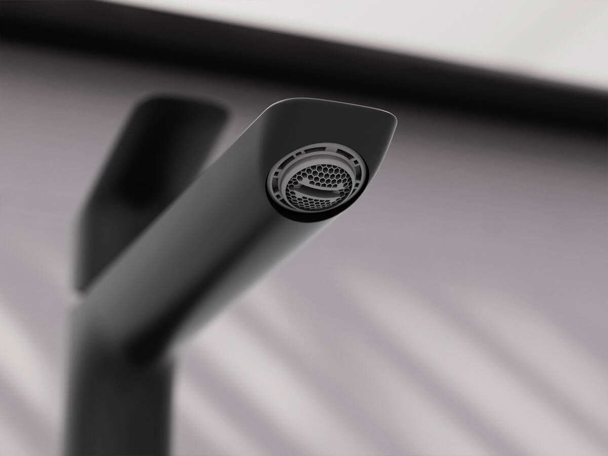 CoinSlot in a black Rebris faucet