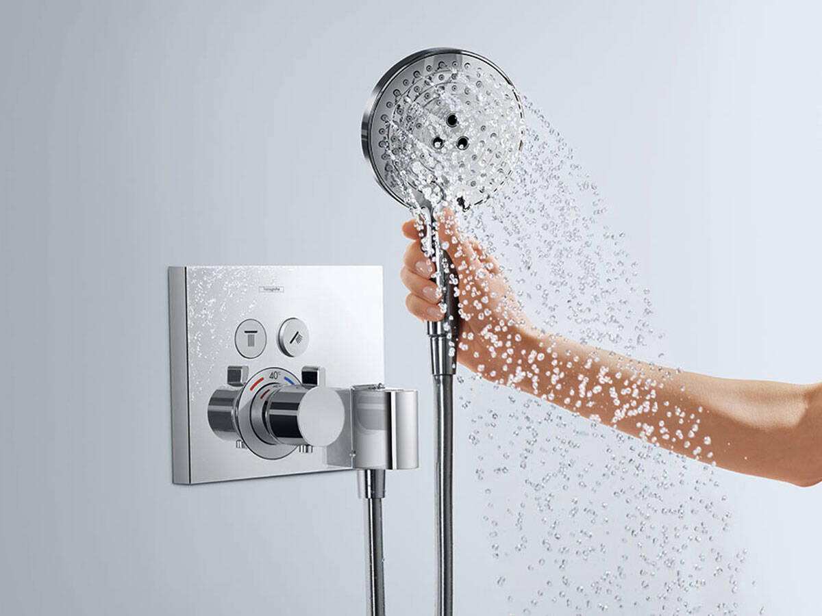 hansgrohe Croma Select E - Juego completo de ducha con sistema de ducha  moderno de 2 pulverizaciones en cromo, áspero y válvula de ducha incluida 2