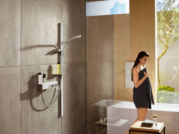 Mixer shower (example). This picture shows a thermostatic mixer