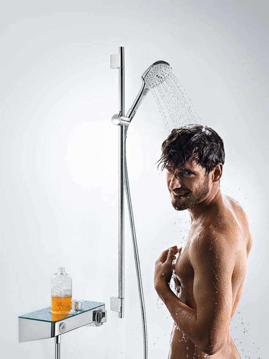 hansgrohe Duchas/Delantero de Lujo de Cabeza de Ducha de Mano Set Moderno 1  Pulverizador Completo Fácil Ajuste de Altura con Limpieza Rápida con