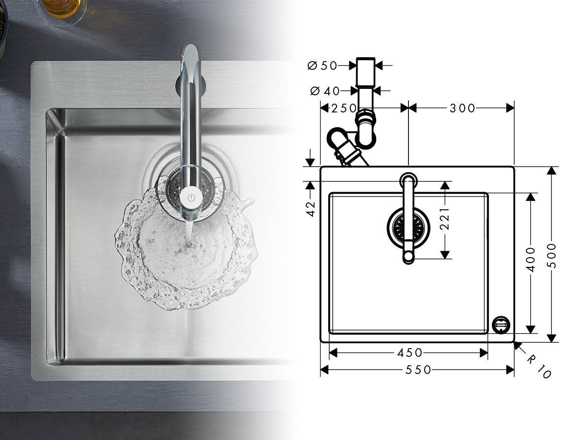 kitchen sink tap position
