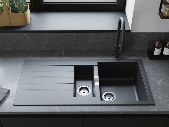 Doppelspüle S52 in Kombination mit Armatur Talis M54.