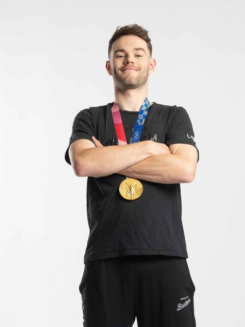 Matt Walls mit der Olympischen Goldmedaille.