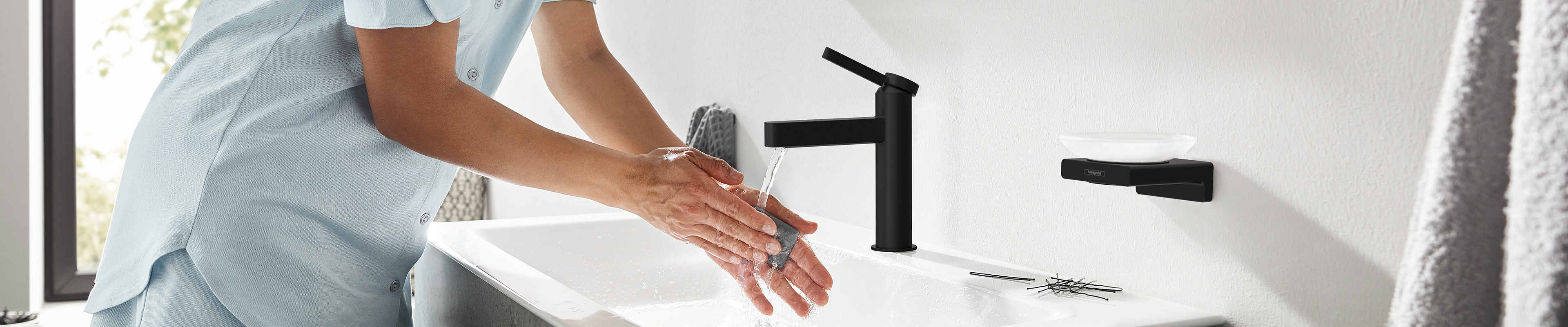 hansgrohe Finoris lavatory faucet.