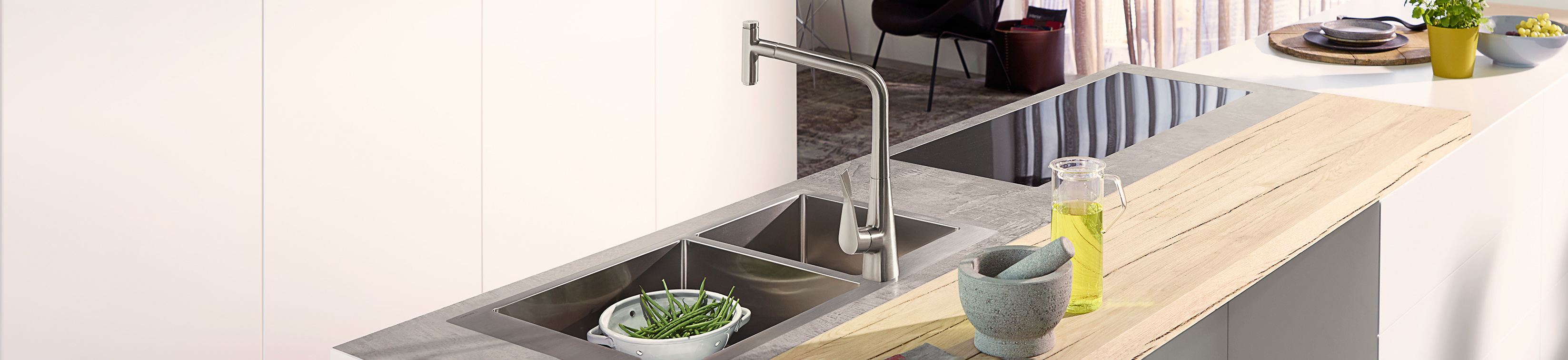 Kitchen Sinks High Quality Beautiful Functional   Stage Kitchen Sink S711 F655 Ambience 3840x800 