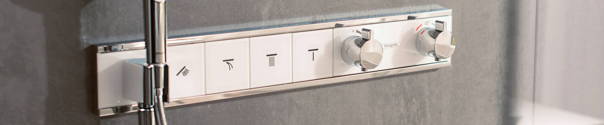 hansgrohe'de yeni: RainSelect tasarım termostat. hansgrohe'de yeni: RainSelect tasarım termostat.