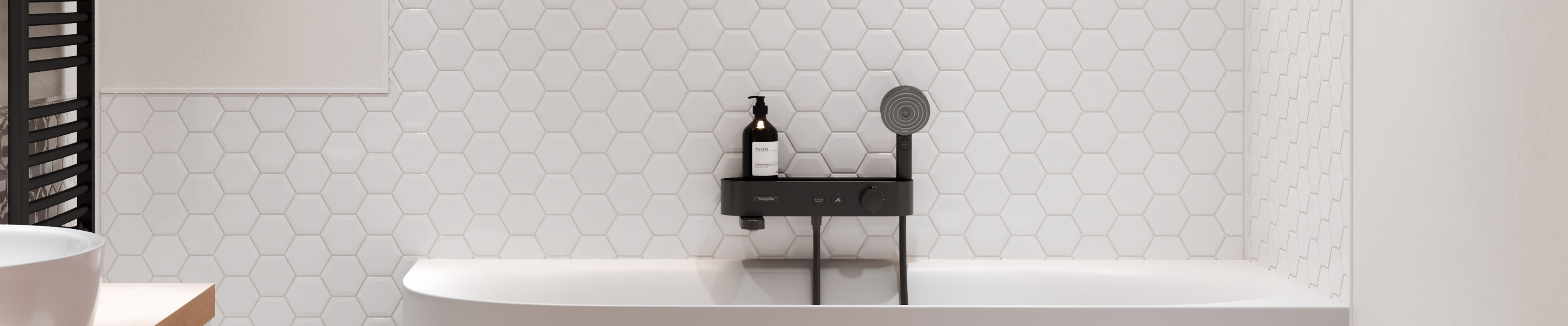 Termostato de bañera ShowerTablet Select en negro mate.