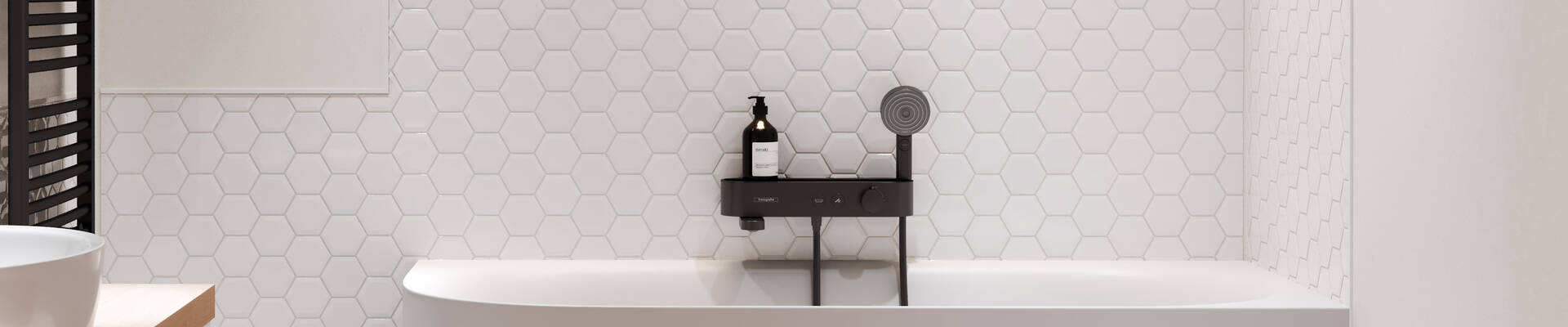 ShowerTablet Select kádtermosztát Matt Fekete színben.