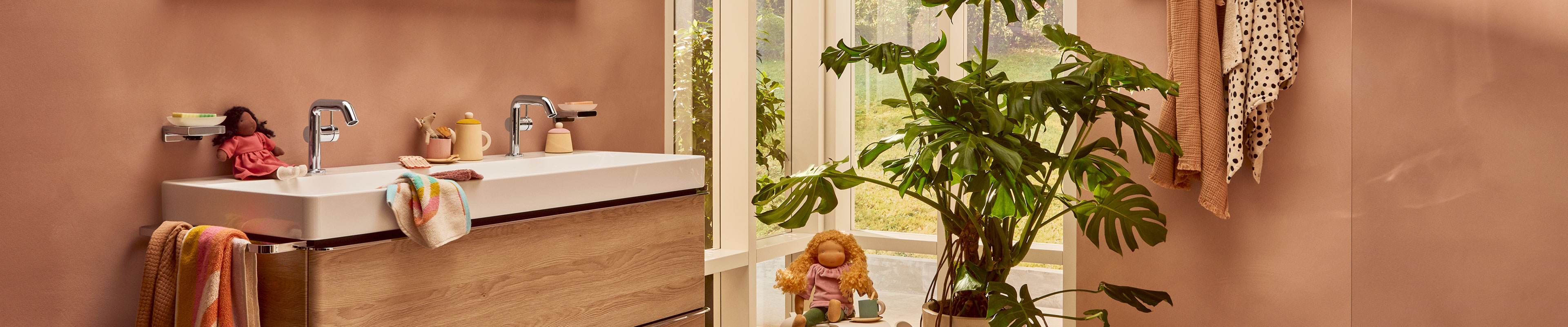 Lavabo Xelu Q pour deux utilisateurs.