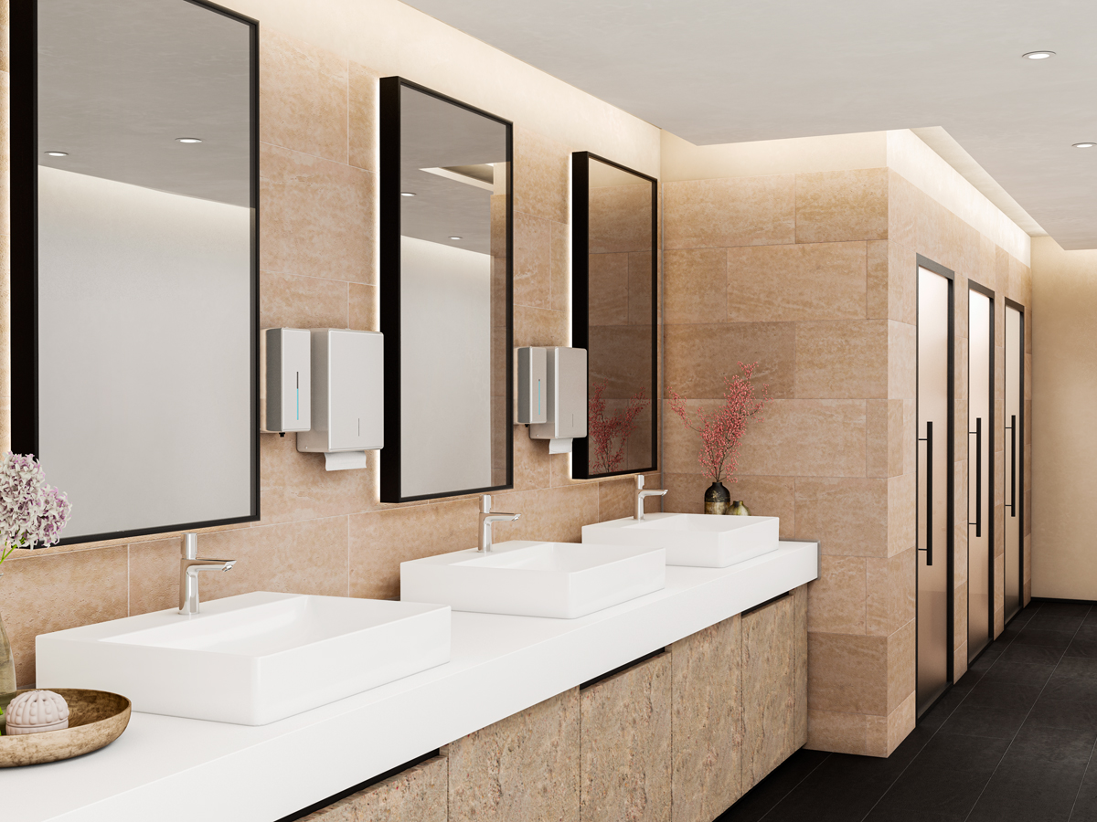 modern commercial bathroom