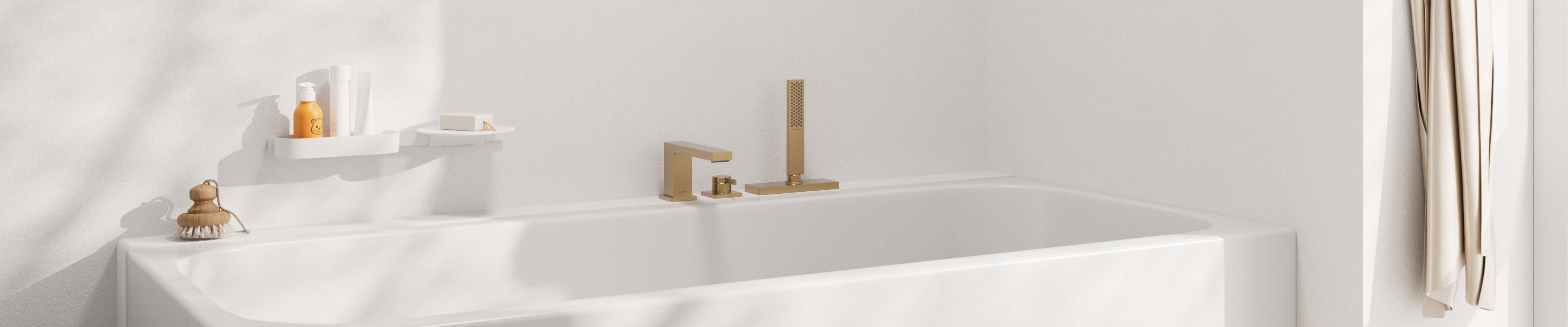 Tecturis E 4-Loch Wannenrandmischer in Brushed Bronze. 