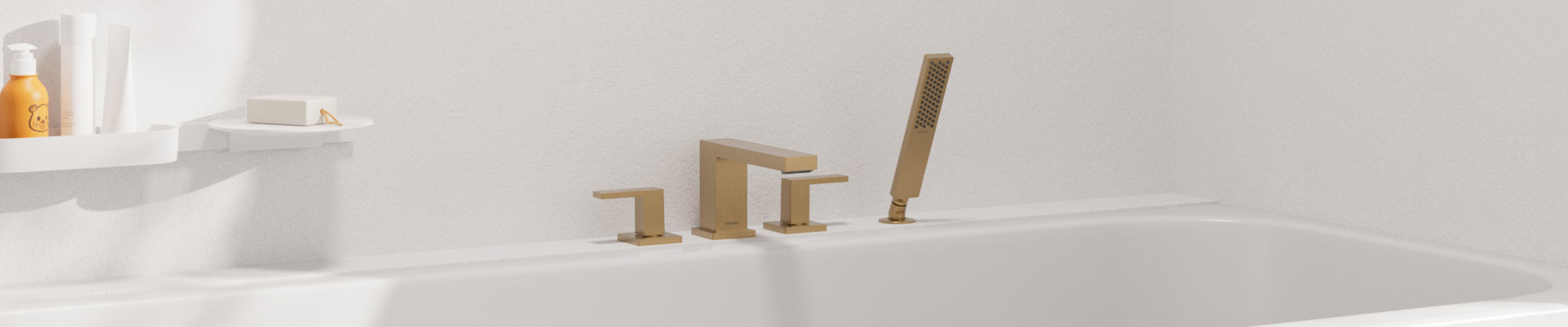 Tecturis E 4-Loch Wannenrandmischer in Brushed Bronze. 