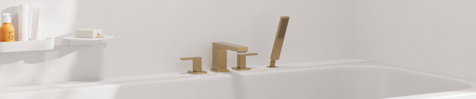 Tecturis E 4-hole bath tub rim mixer in Brushed Bronze. 