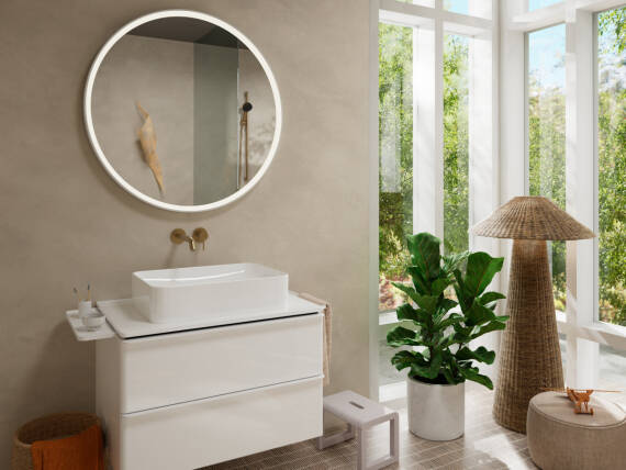 Tecturis S concealed installation basin tap in Brushed Bronze.