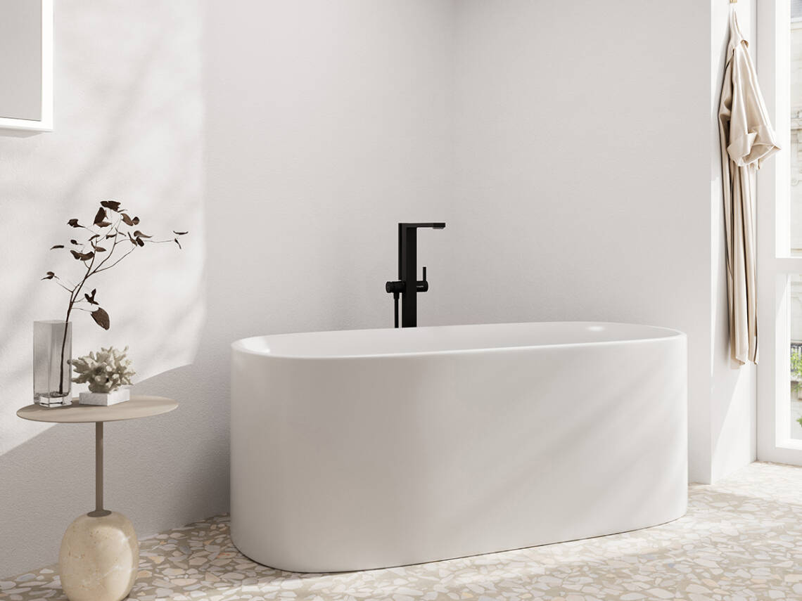 Tecturis E floor-standing bath mixer from hansgrohe.