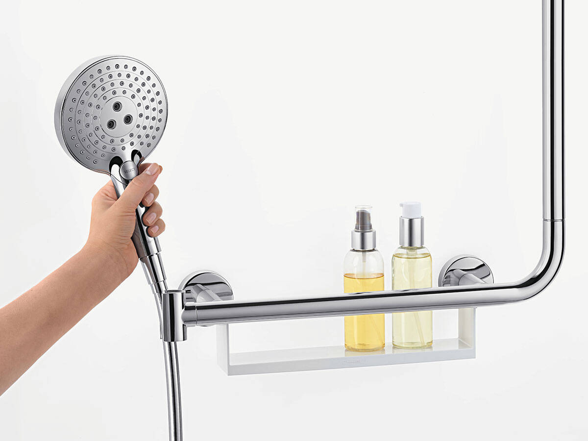 Hansgrohe Unica Barre de douche Pulsify S, 90 cm, avec support de pommeau  de douche Push