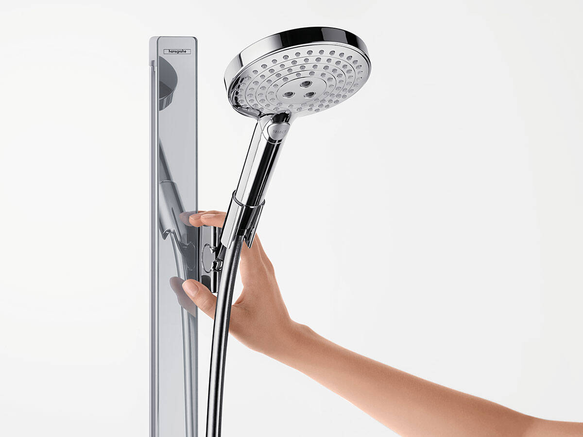 Set de ducha Showerpipe con ShowerTablet blanco/cromo Hansgrohe —  Rehabilitaweb