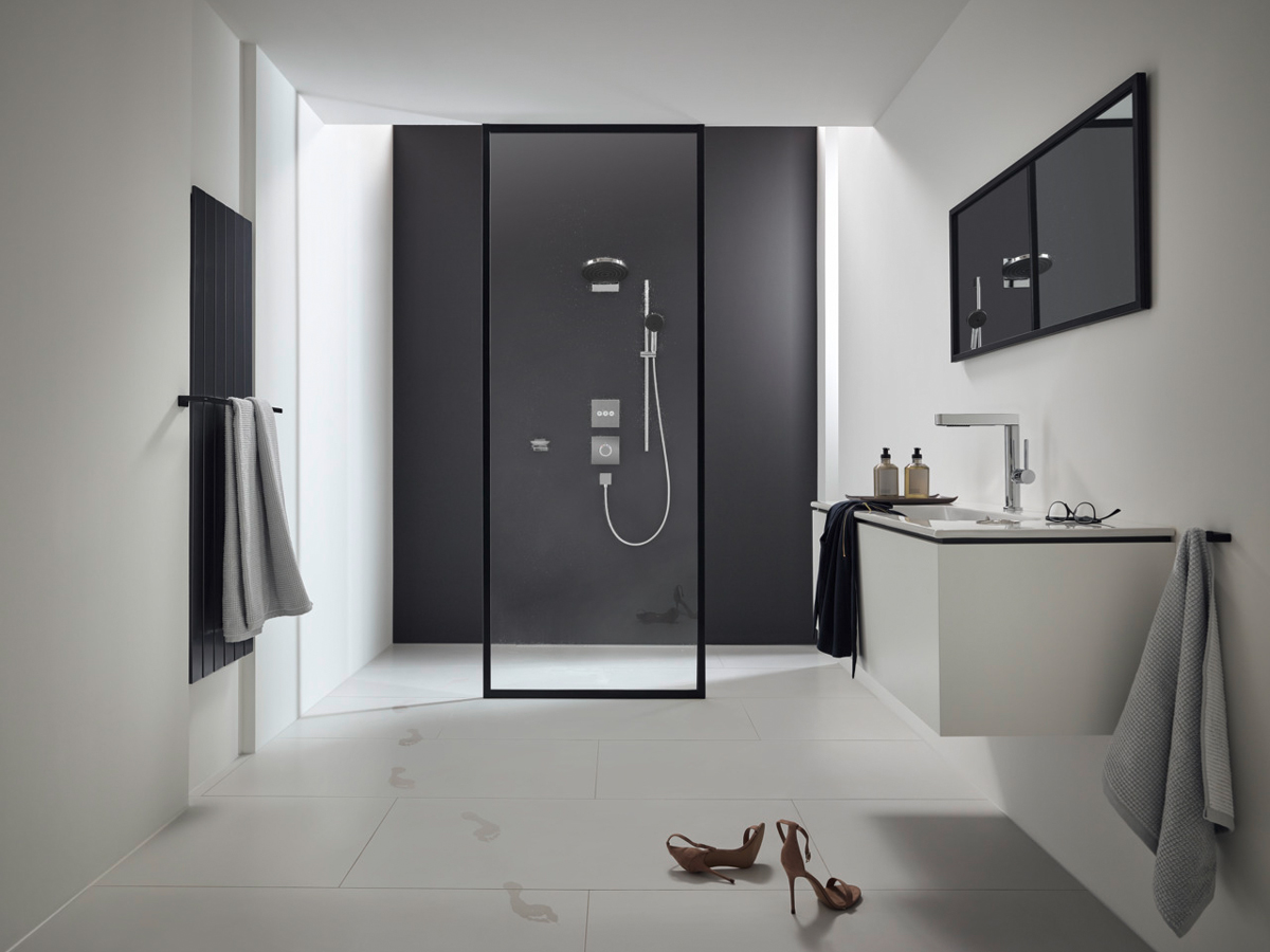 hansgrohe Wallbars: Unica, Shower bar Pulsify S 90 cm with push 