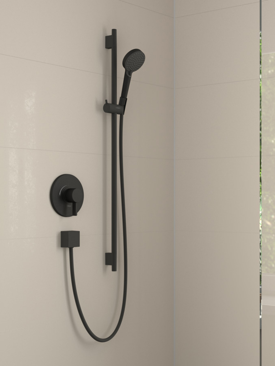 hansgrohe Wallbars: Unica, Shower bar Pulsify S 90 cm with push 
