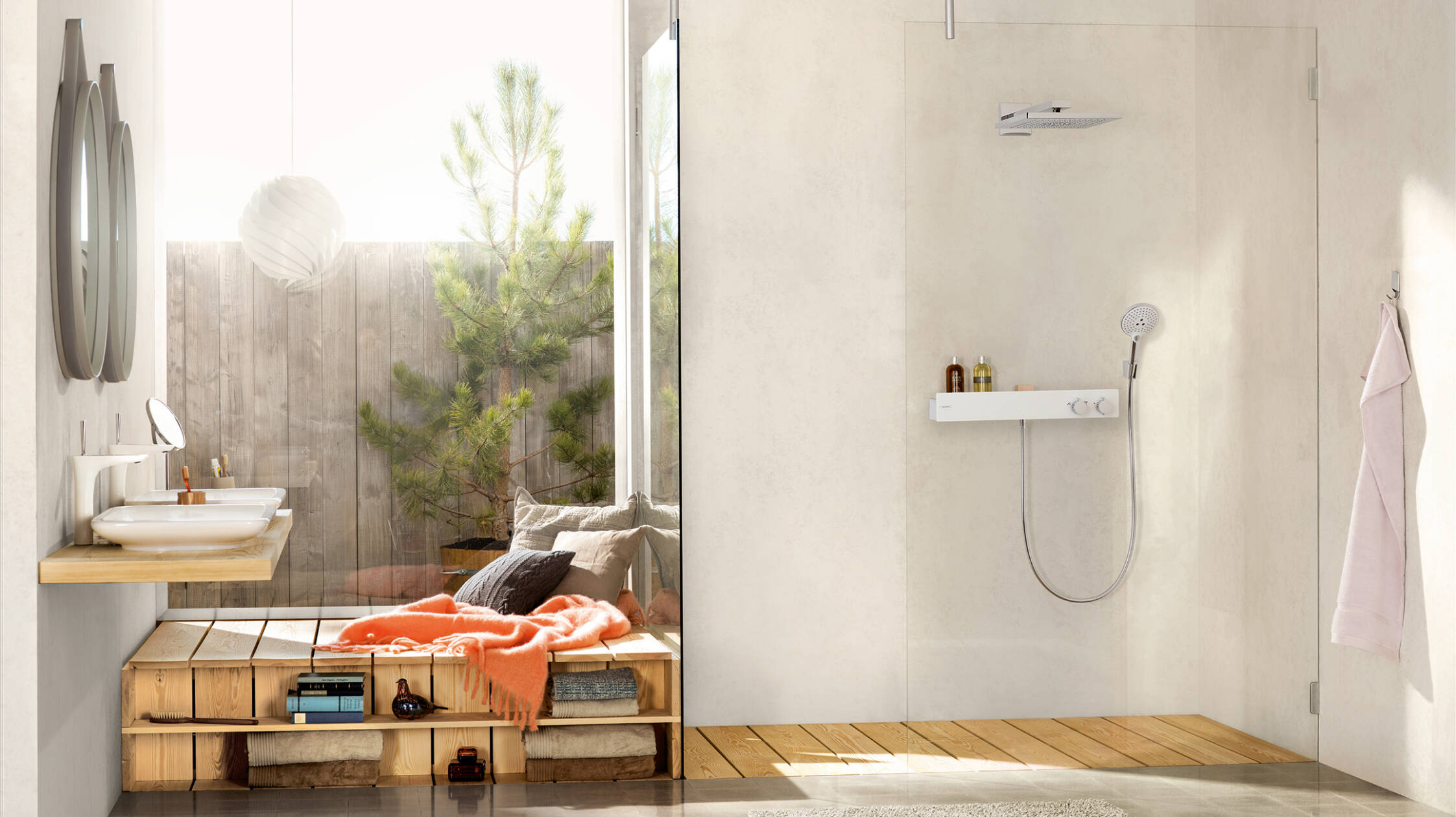 Living room with wood floors, relaxation area, and bright ambience.