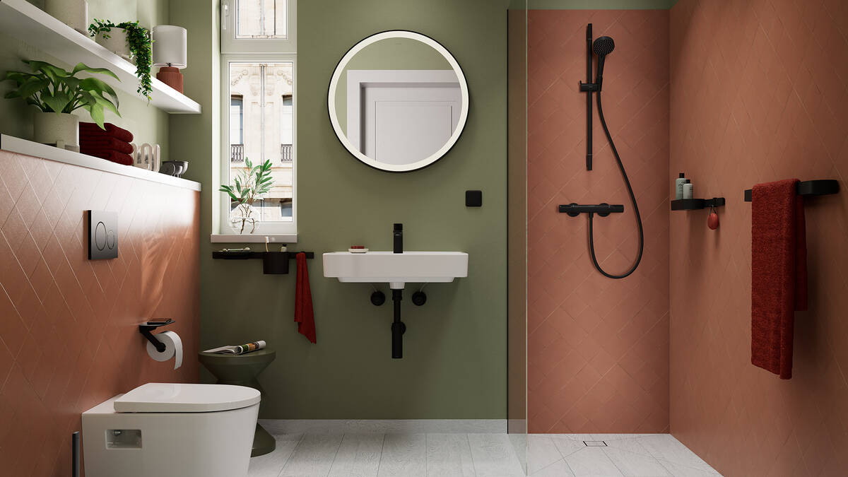 Bad mit Aufputz Armaturen unkompliziert renoviert.