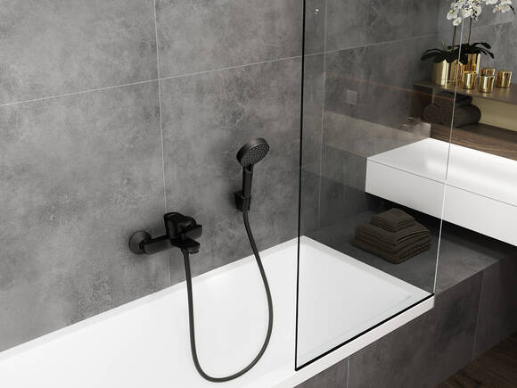 Conjunto de ducha empotrado termostático HANSGROHE Vernis gris