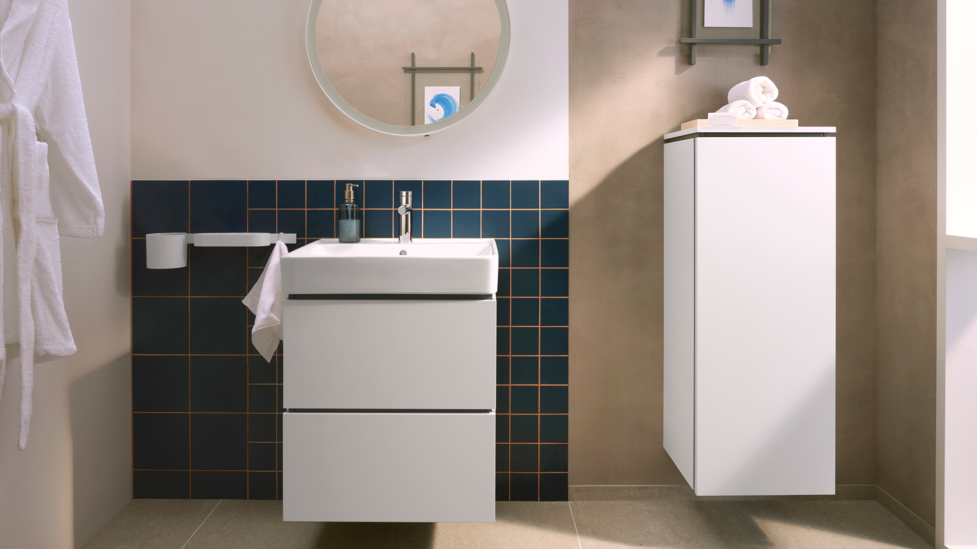 Hangoro Badezimmer-Wasserhahn 2-Griff – Bronzefarben, Inkl. Pop-Up Ablauf & Ventil