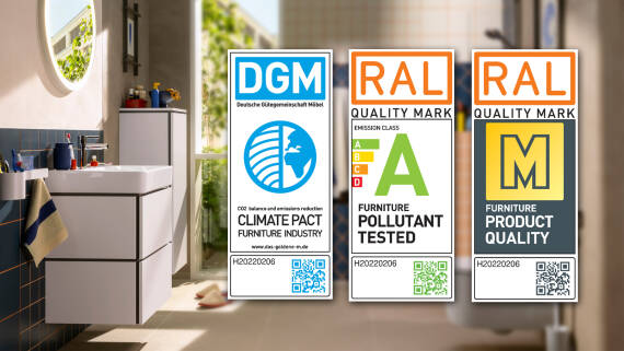 Bærekraftssertifikater for hansgrohe møbelserien Xilesa E.