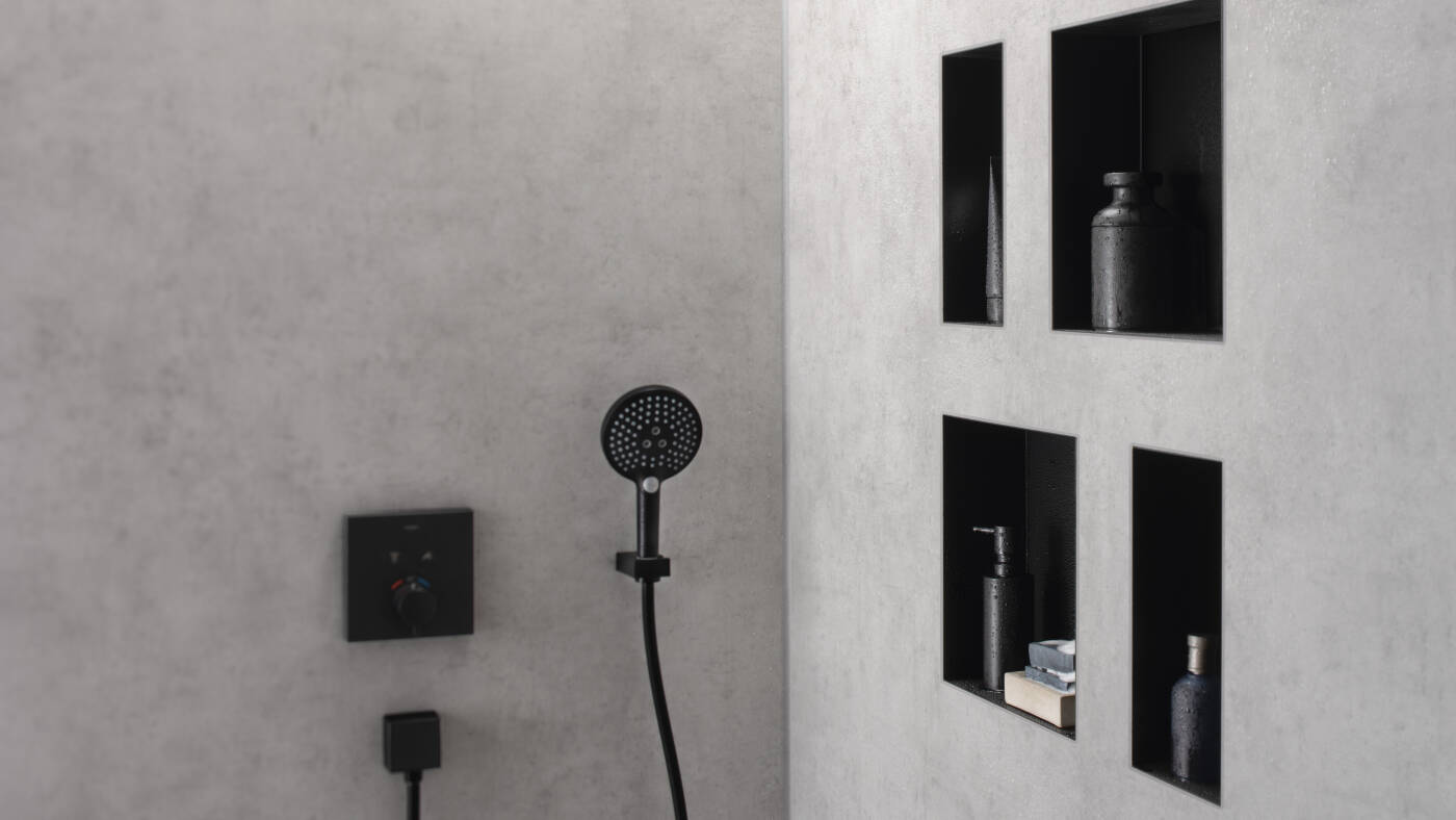 XtraStoris Minimalistic : niches de douche noir mat.