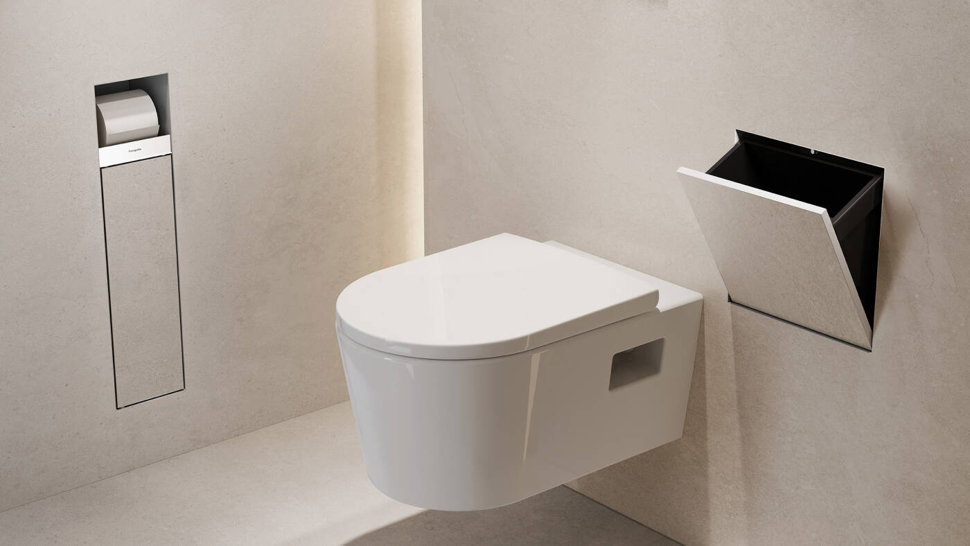 XtraStoris built-in pedal bin installed in the wall.