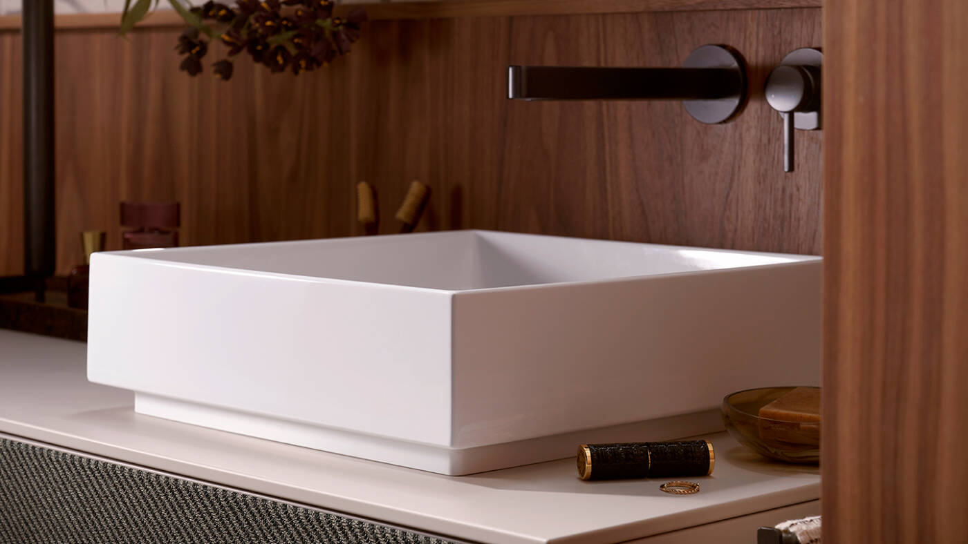 Xuniva Evo opzetlavabo met geïntegreerde schaduwvoeg.