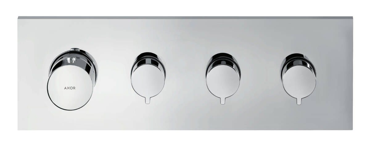 Close-Up: Thermostatic module 360/120 for concealed installation square for 3 functions 1
