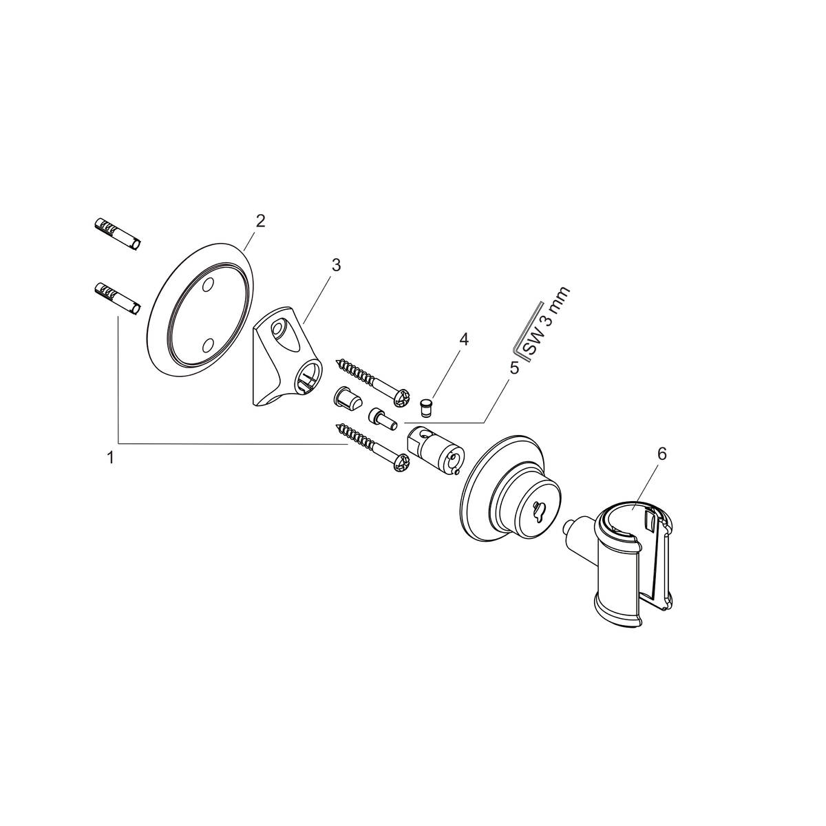 MONTREUX Supporto Doccia a Muro CROMO AXOR 16325000