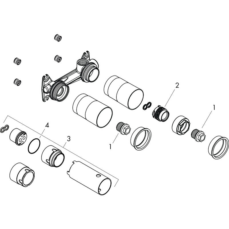hansgrohe Cuerpo empotrado para grifería de lavabo: Set básico para