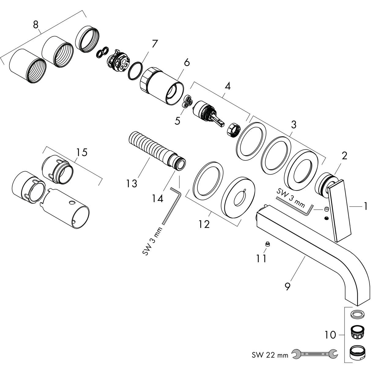 AXOR Washbasin mixers: AXOR Citterio, Single lever basin mixer for ...