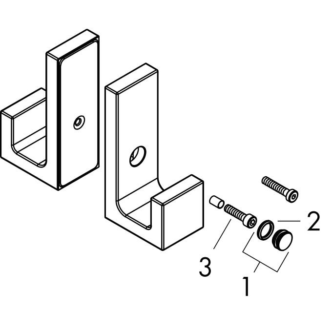 AXOR Accessories AXOR Universal Rectangular, Shower door handle, Item