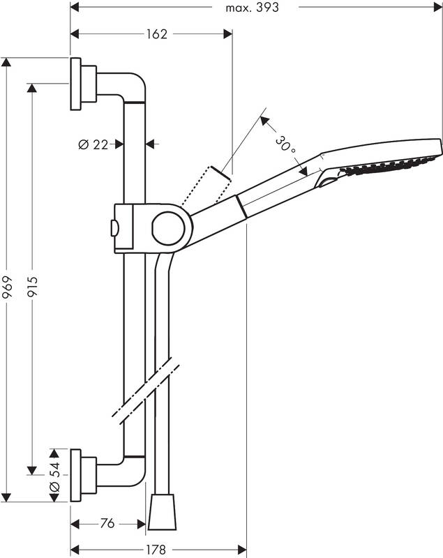 AXOR Wall bar sets: AXOR Citterio, Shower set 0.90 m with hand shower ...