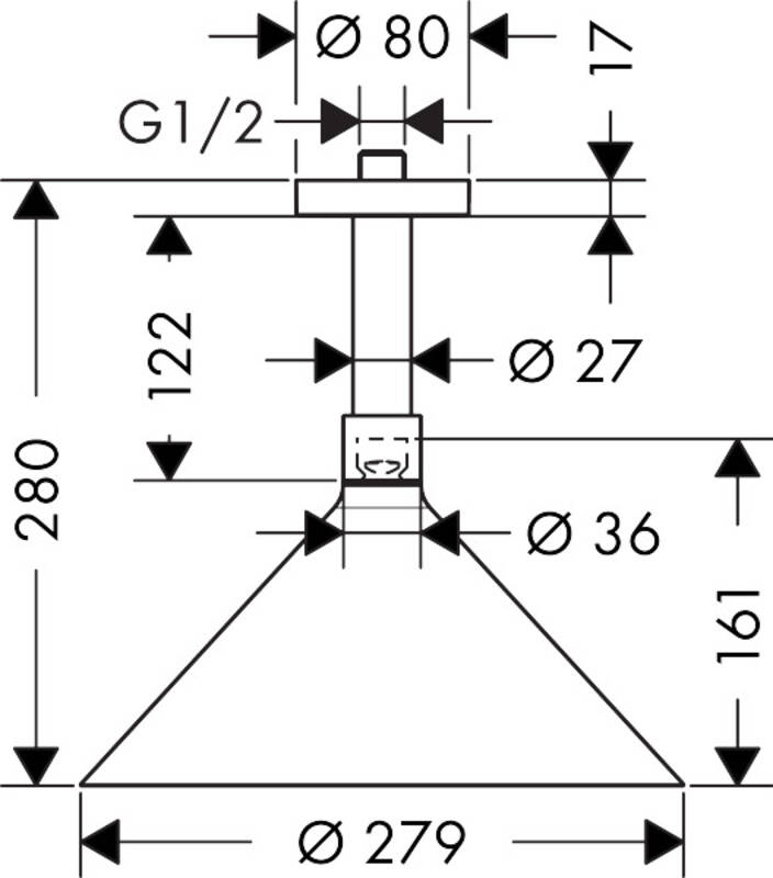 AXOR Overhead showers: AXOR Showers/Front, 2 spray modes, Item No. 26022000