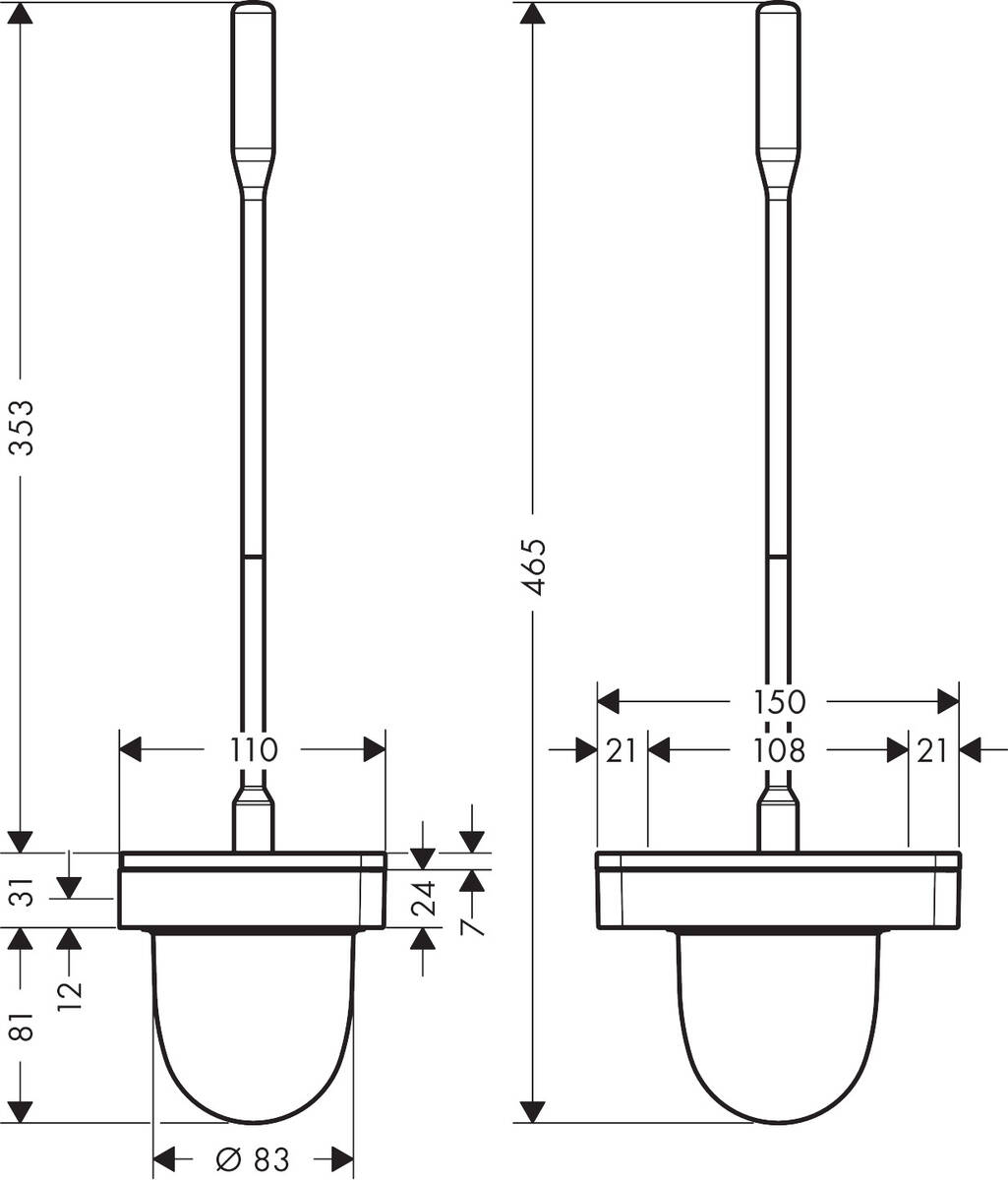 Axor 42855000 UNIVERSAL CIRCULAR porta spazzola wc, a parete, finitura  cromo