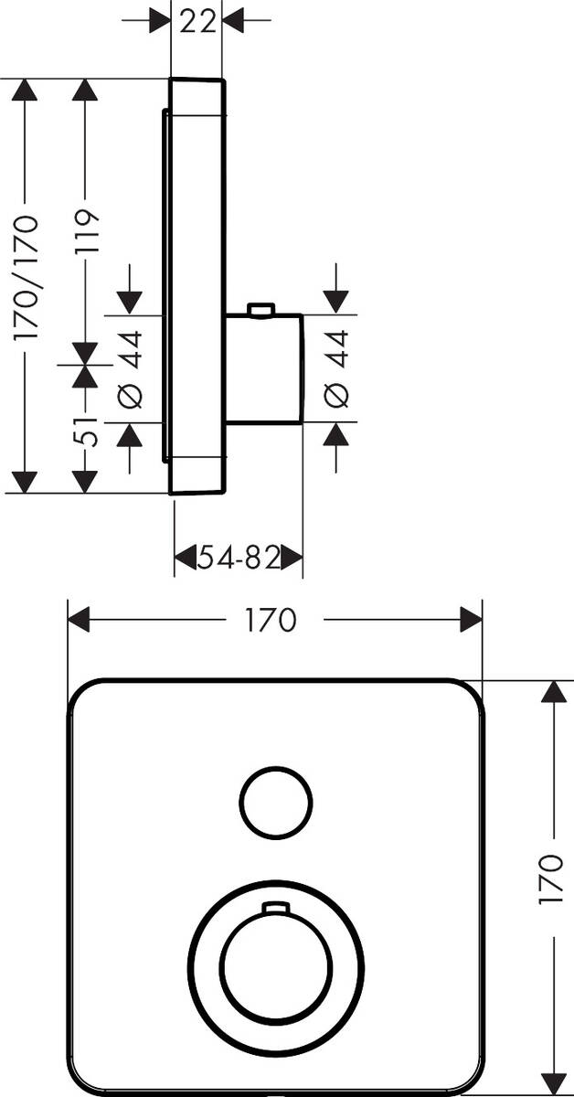 AXOR ShowerSelect Shower mixers: single lever, 1 function, Chrome, Item ...