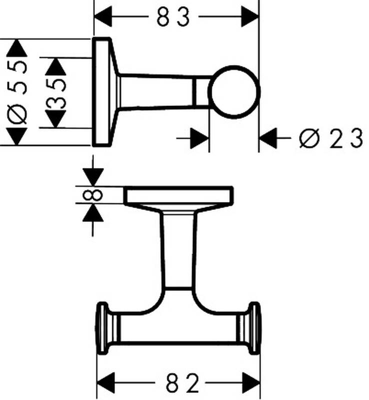 AXOR Accessories: AXOR Universal Circular, Double Hook, Art. no. 42812000