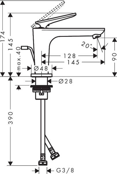 AXOR Washbasin mixers: AXOR Citterio C, Single lever basin mixer 90 ...