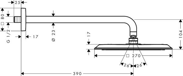 AXOR Overhead showers: AXOR Citterio C, 1 spray mode, Item No. 28790000
