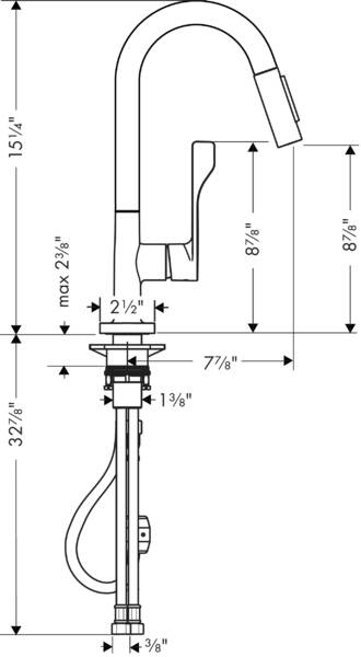 AXOR Kitchen sink mixers: AXOR Citterio, Prep Kitchen Faucet 2-Spray ...